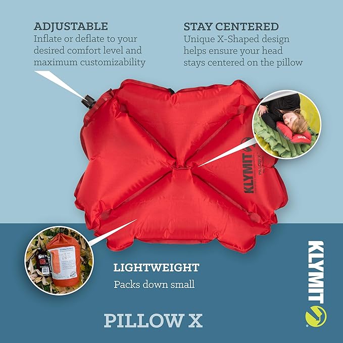 Klymit Pillow X Inflatable Camp & Travel Pillow - features