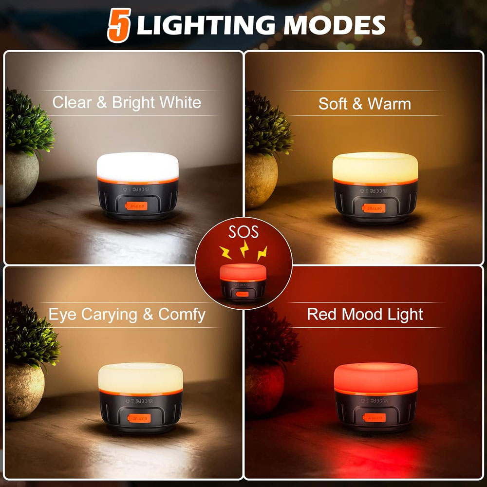 Lanktoo Rechargeable Camping Lantern - light modes