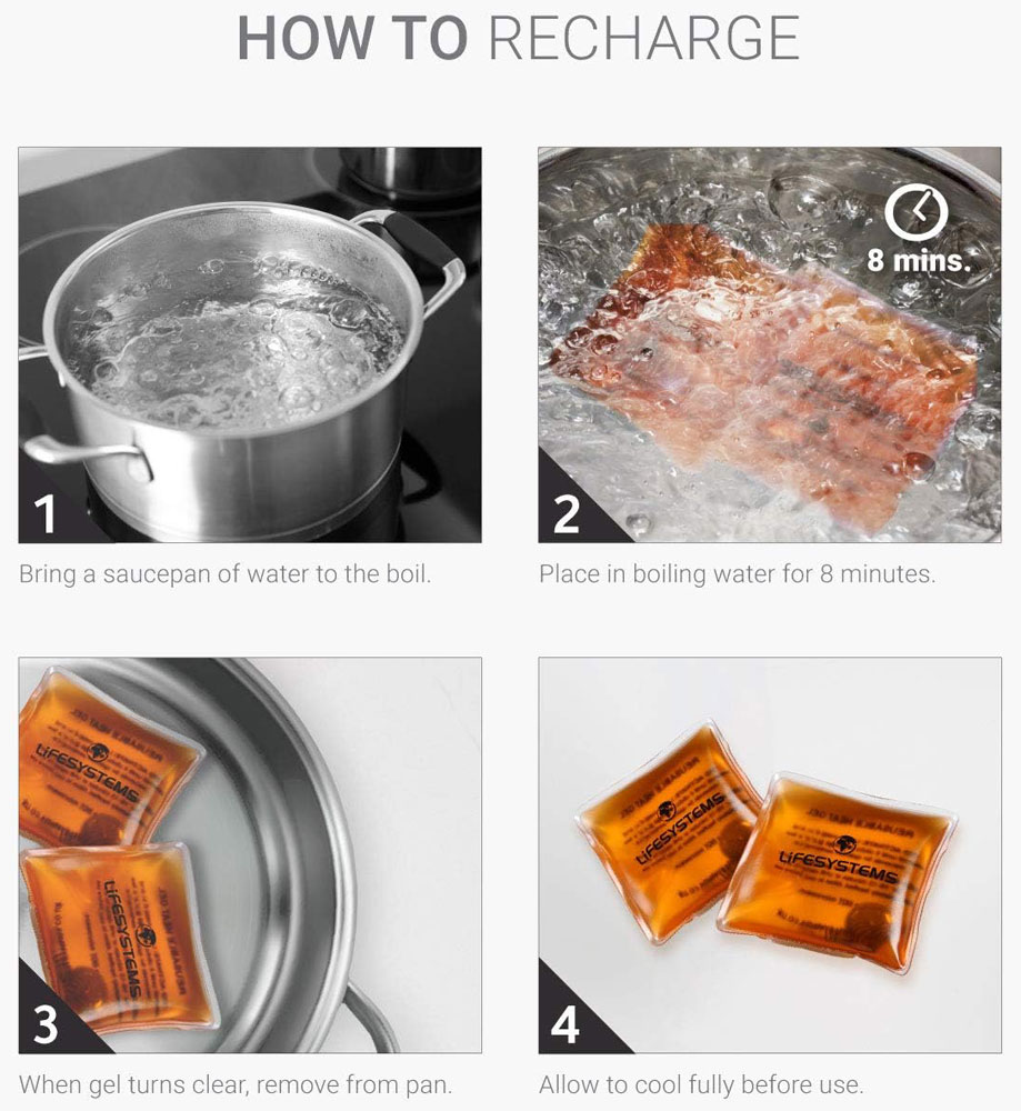 Lifesystems Reusable Hand Warmers - how to recharge