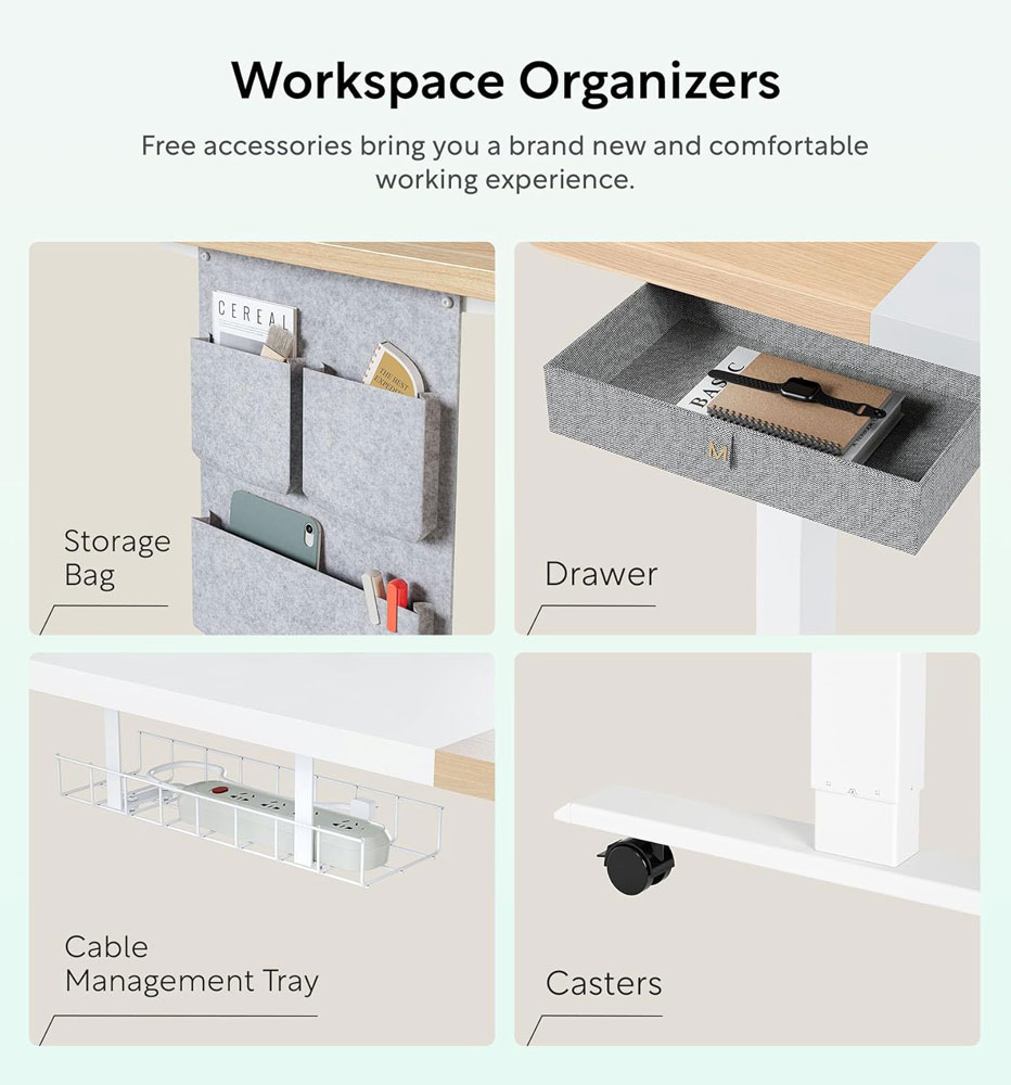 MAIDeSITe Electric Standing Desk - accessories