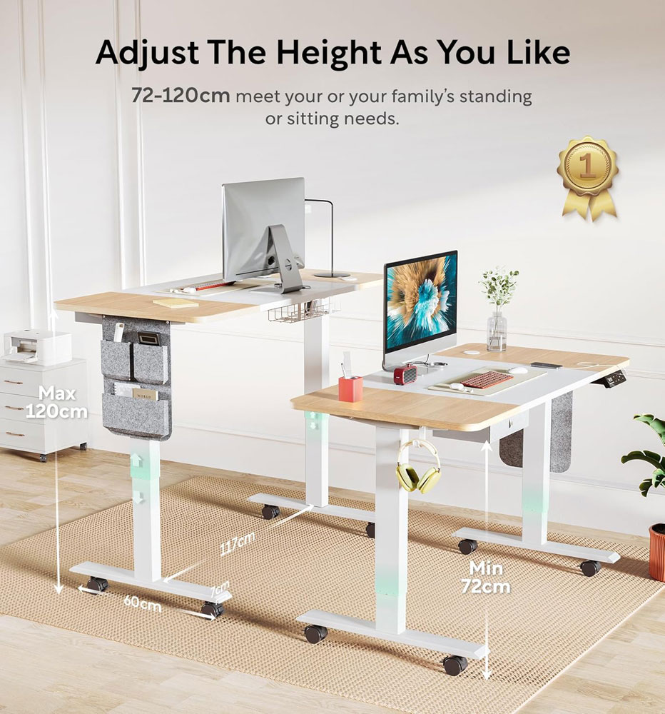 MAIDeSITe Electric Standing Desk - height range