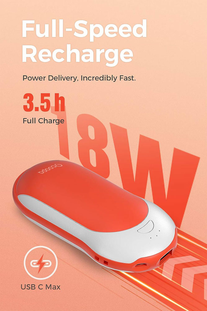 Ocoopa Quick Charge Hand Warmer - recharge time
