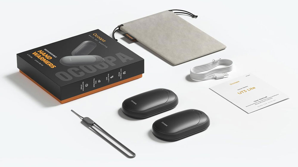 Ocoopa UT3 Lite Magnetic Hand Warmers - what's in the box