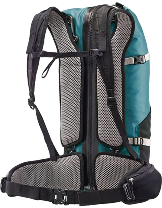 Ortlieb Atrack 25 Litre Petrol Waterproof Backpack back view