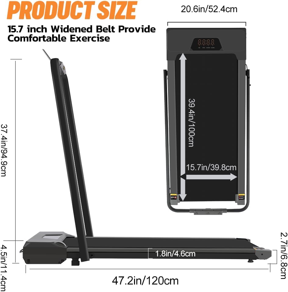 Panana 2-in-1 Folding Walking Pad - dimensions