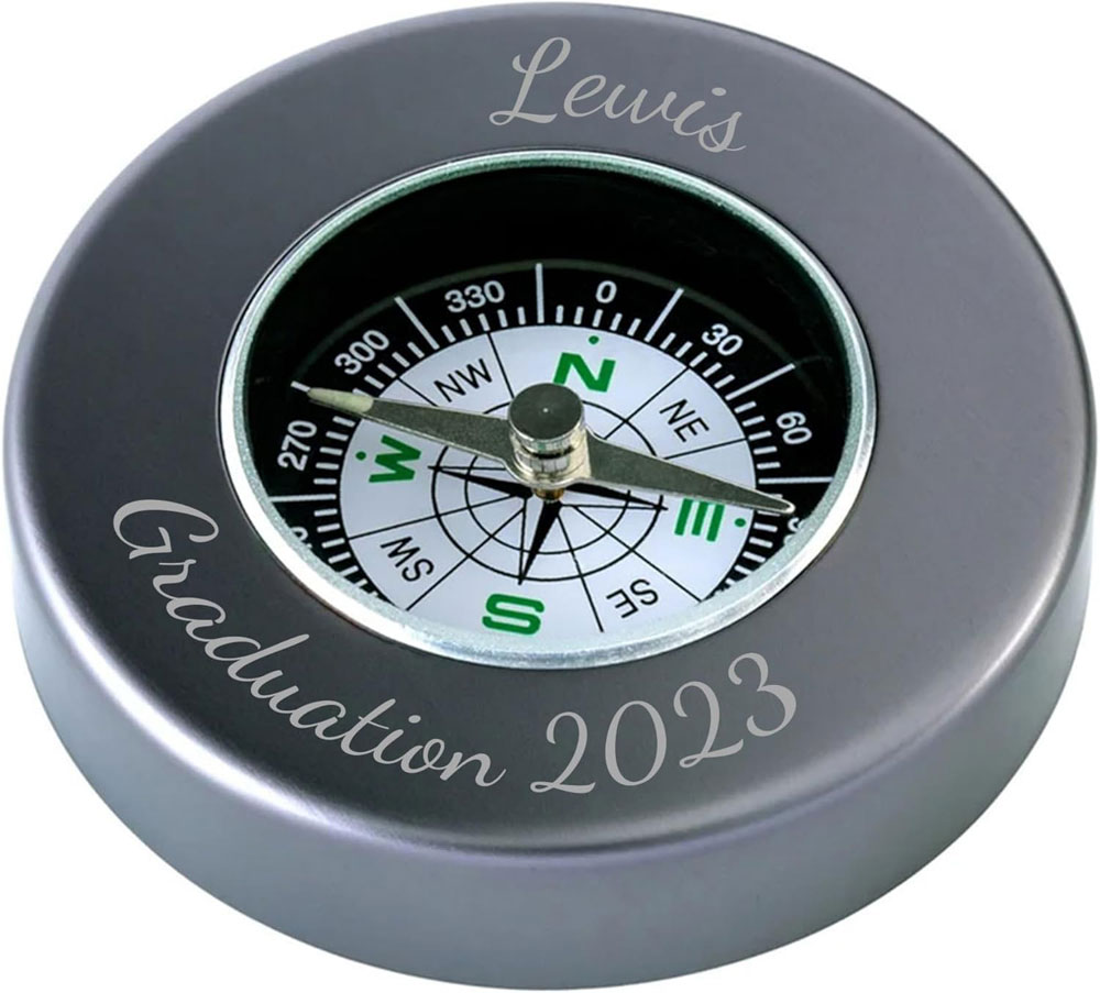 Personalised Chrome Compass with Custom Engraving