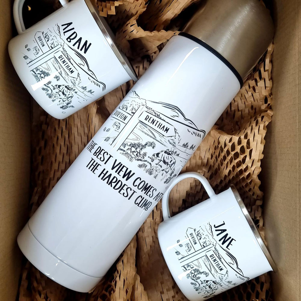 Personalised Mug and Flask Set - wording