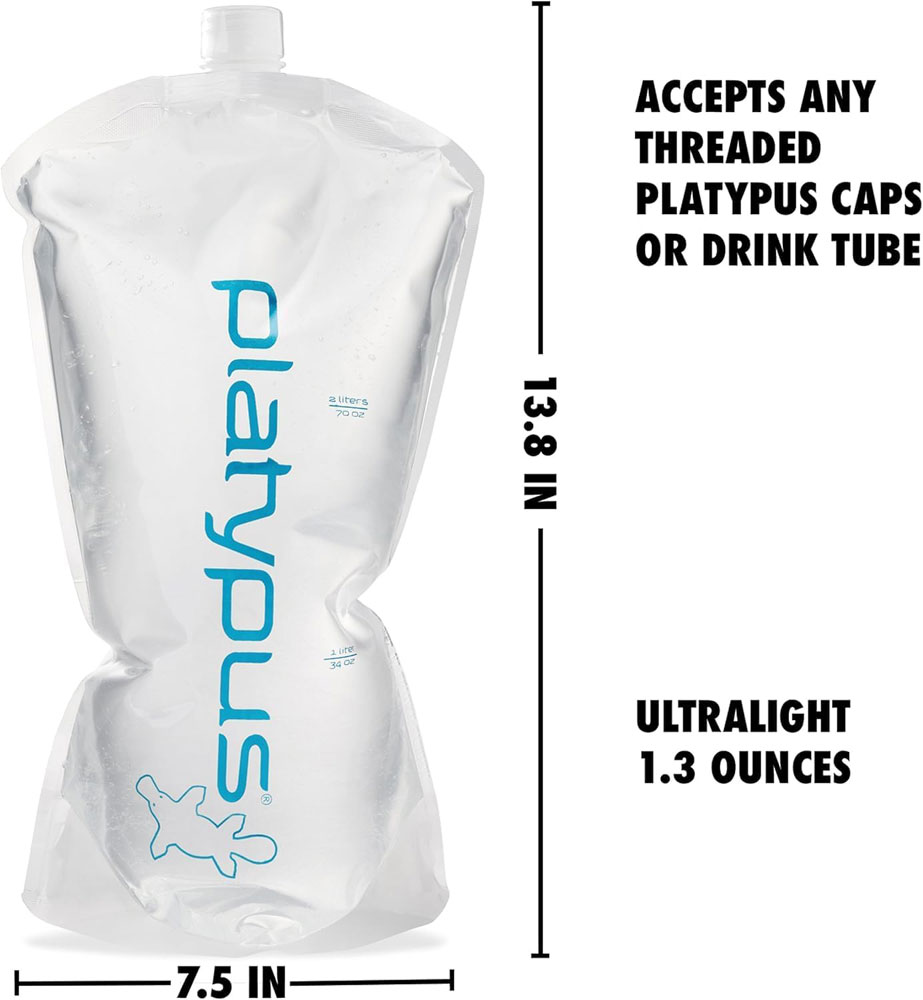 Platypus Platy Bottle 2.0L - dimensions