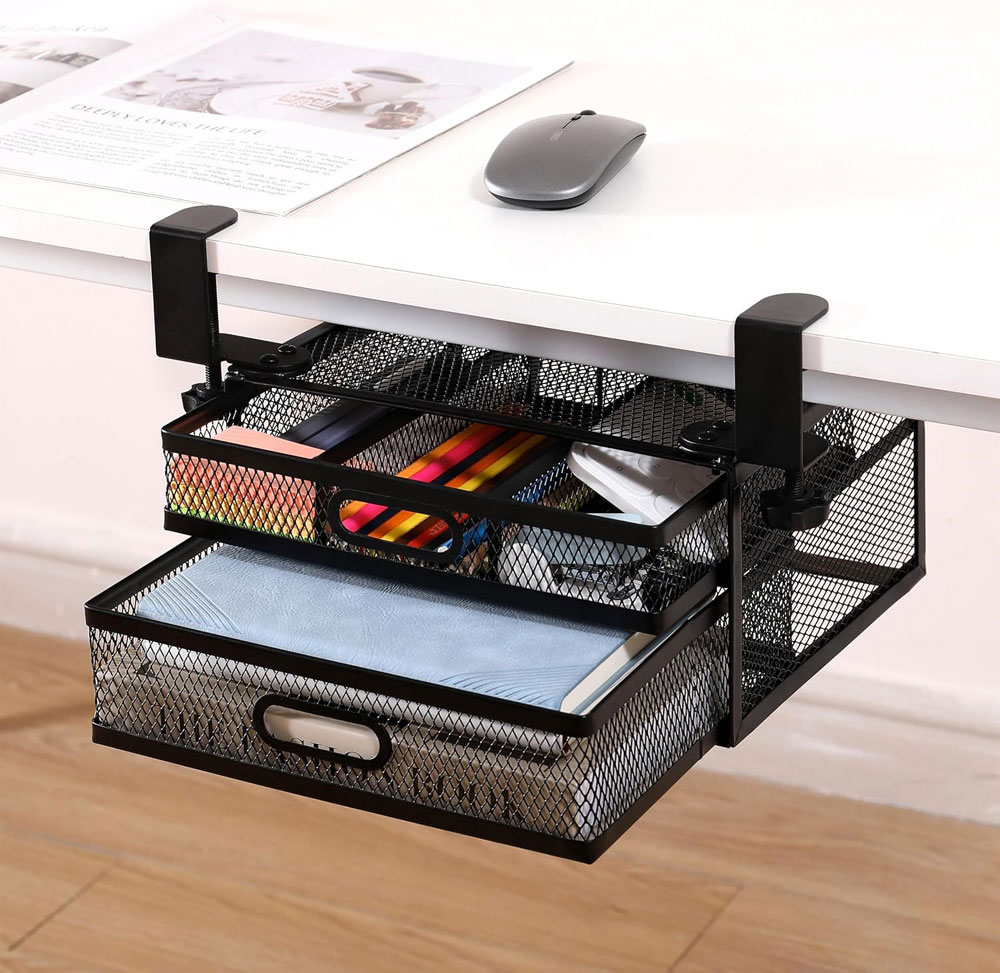 ROLIZOE clamp-on under-desk drawers