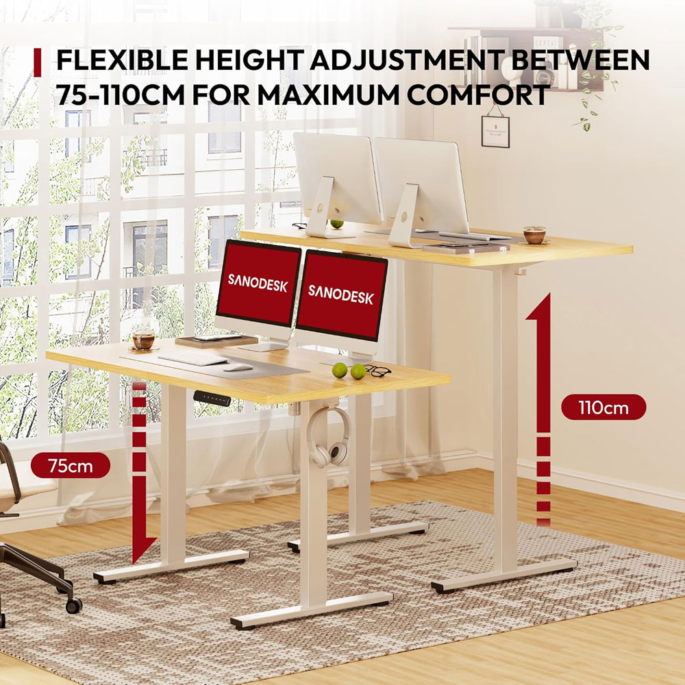SANODESK Electric Standing Desk - height range