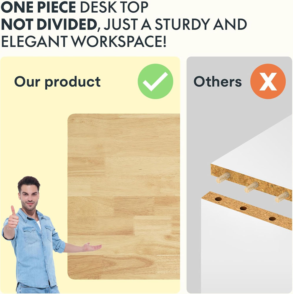 SANODESK Electric Standing Desk - one piece top