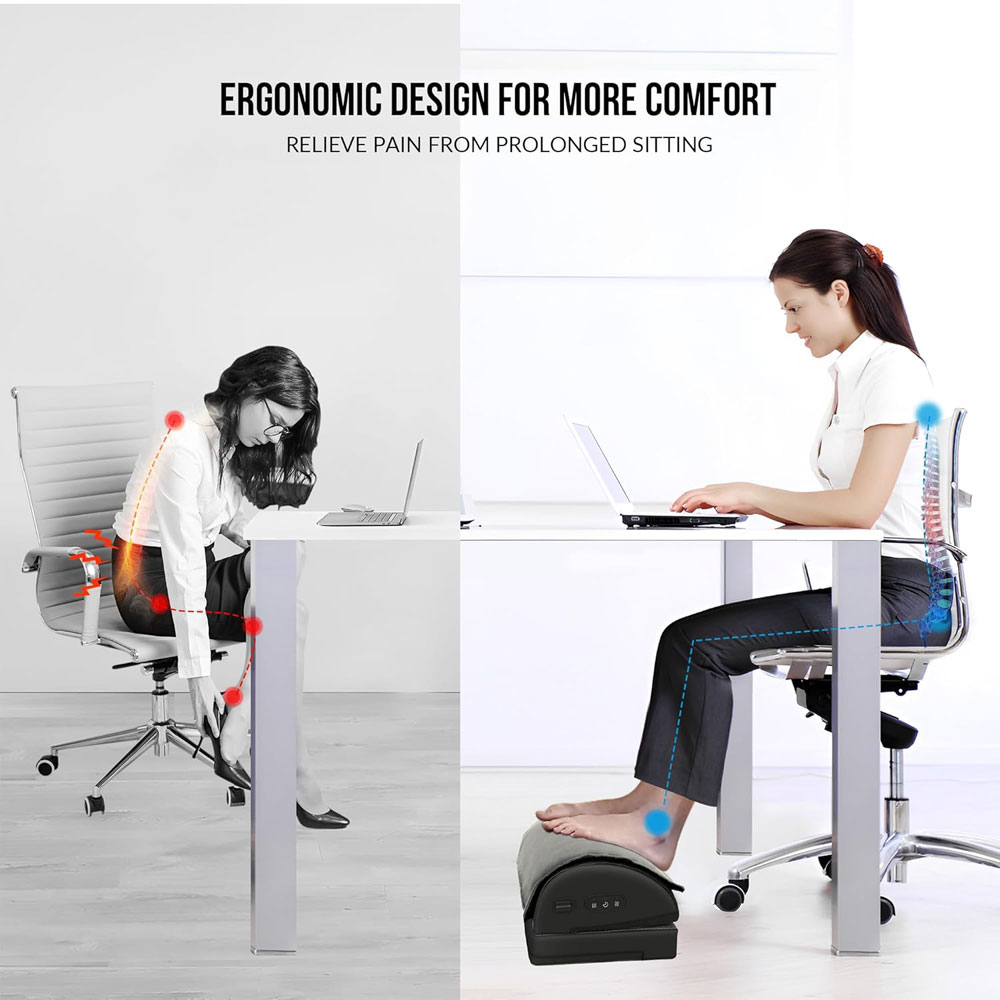 Snailax Memory Foam Vibration Foot Massager with Heat - in use