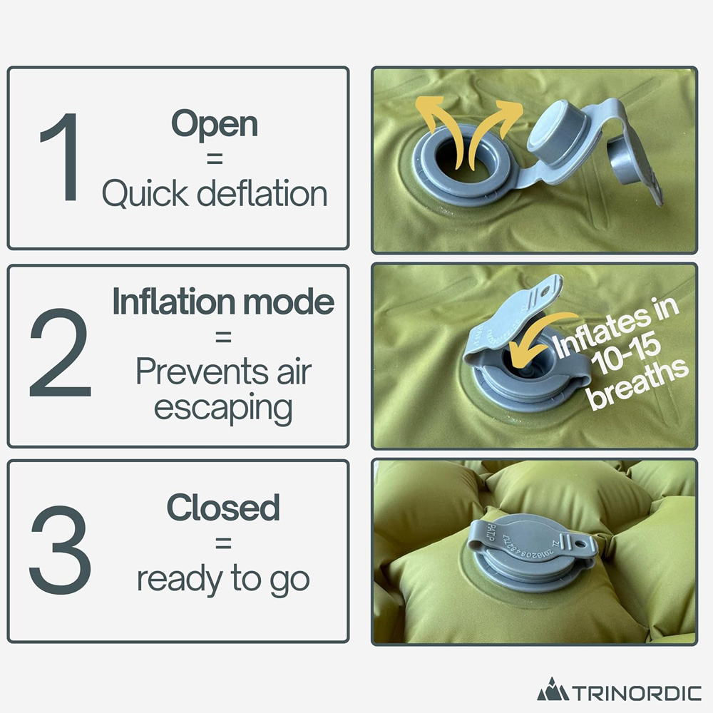 TRINORDIC Ultralight + Pillow - inflation and deflation