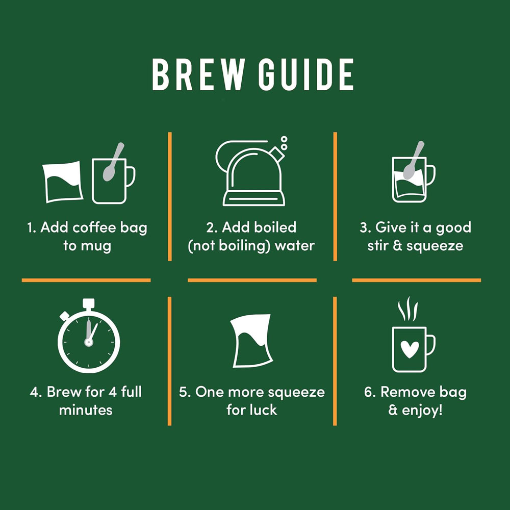 Taylors of Harrogate Rich Italian Coffee Bags - brew guide