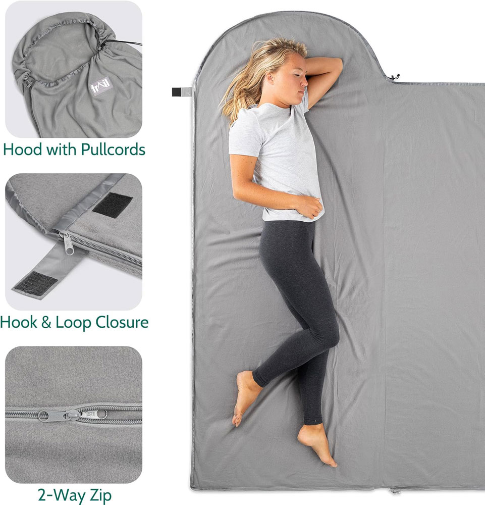 Trail Sleeping Bag Fleece Liner features