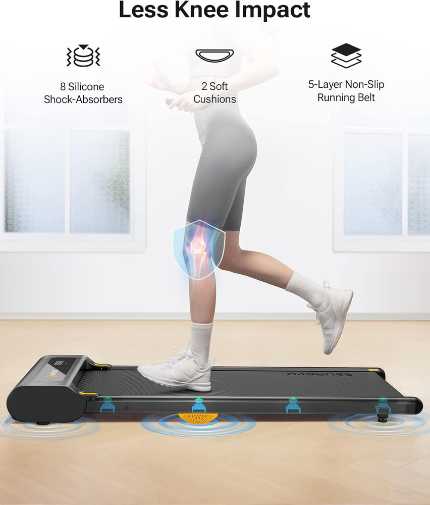 UREVO Under Desk Treadmill - quiet and shock-absorbing
