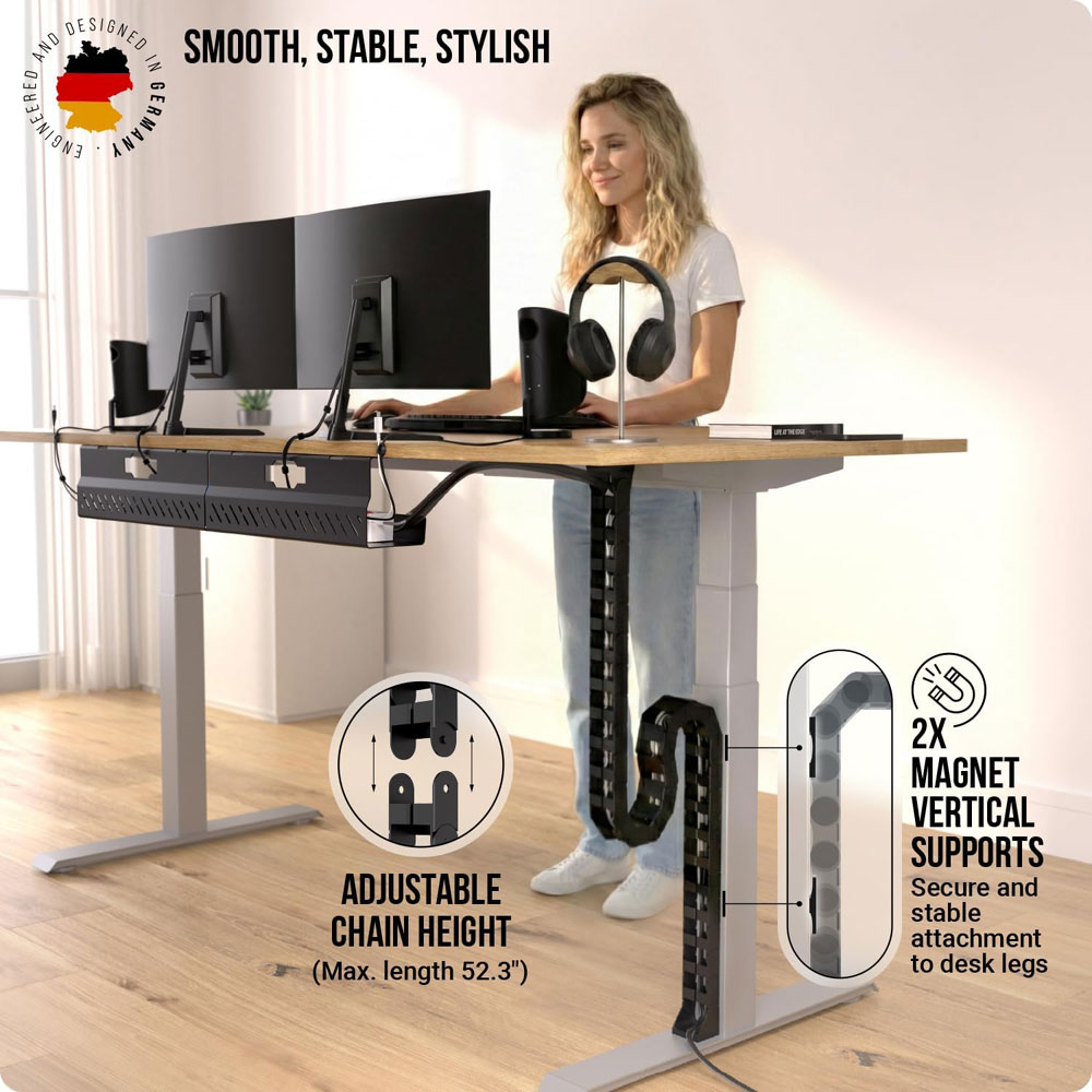 Ultimate Setup Under Desk Cable Management Raceway - in use