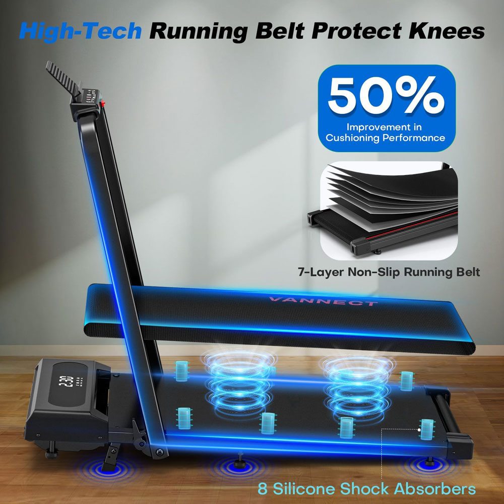 VANNECT 6-in-1 Folding Walking Pad - running belt construction