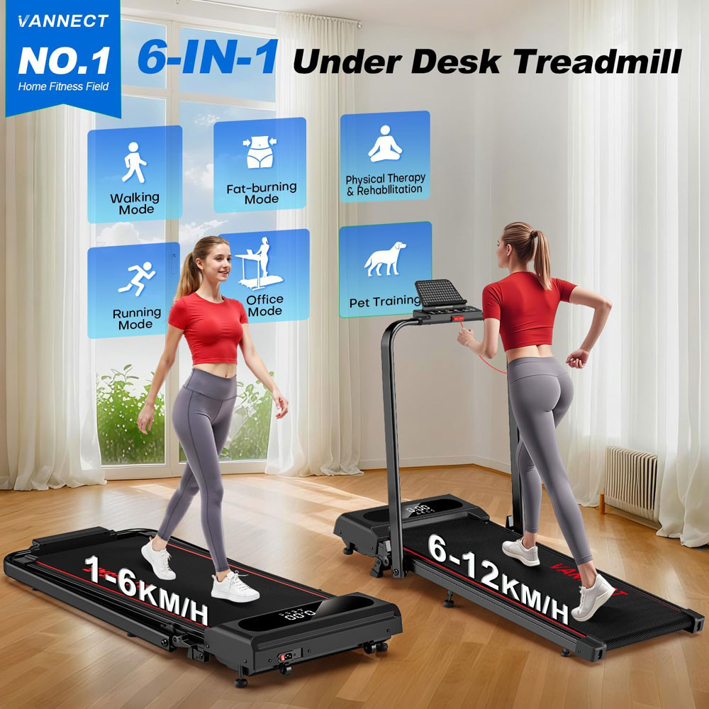 VANNECT 6-in-1 Folding Walking Pad - various modes
