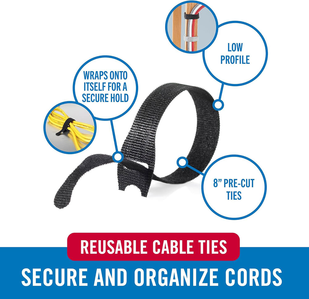 VELCRO Brand cable ties 100 pack - how they work