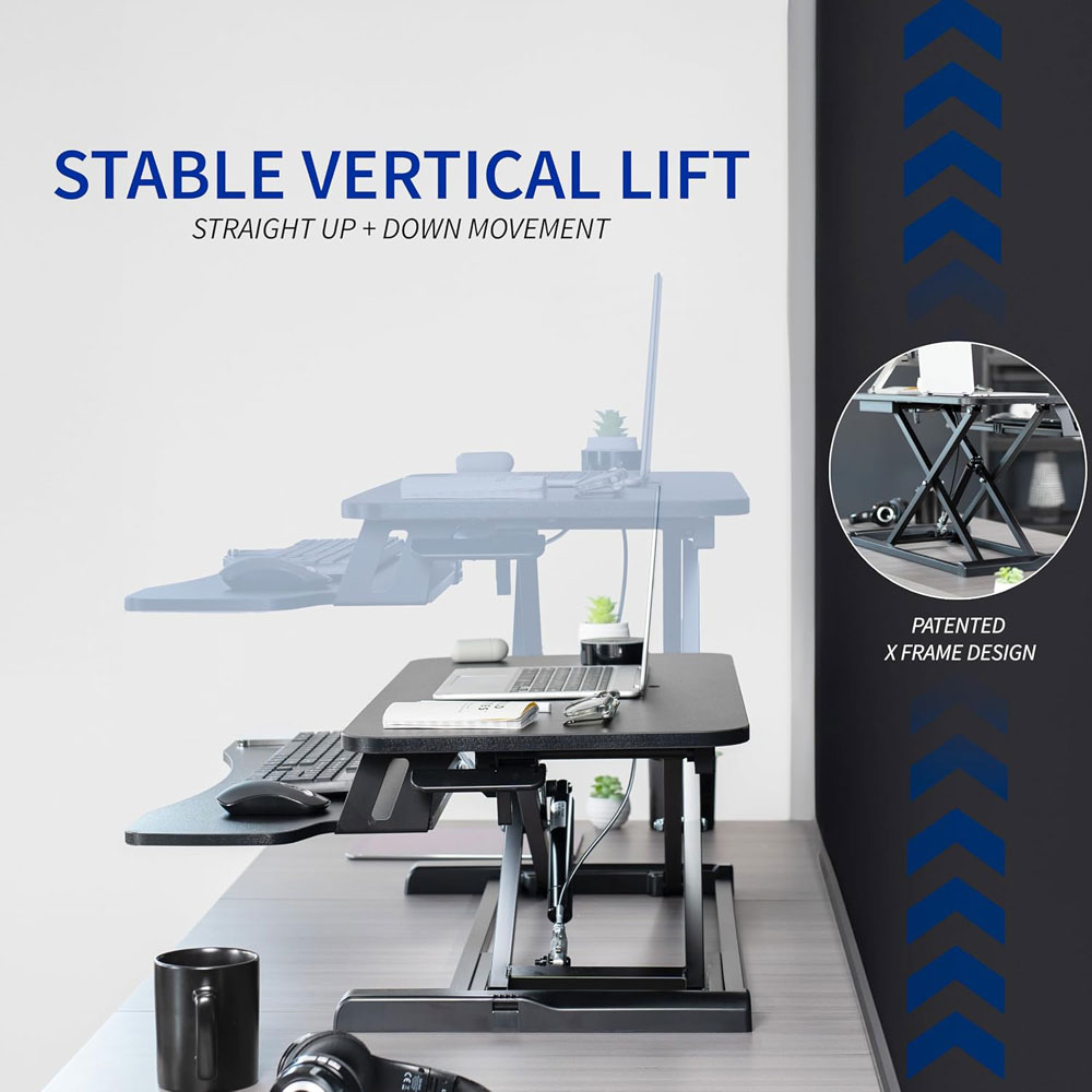 VIVO K Series Height Adjustable Sit-Stand Desk Converter - lift