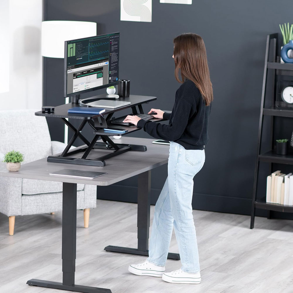 VIVO K Series Height Adjustable Sit-Stand Desk Converter - standing