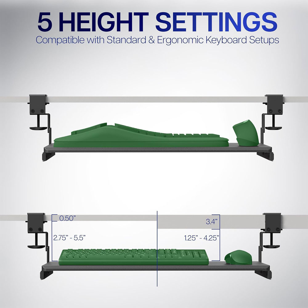 VIVO height-adjustable keyboard tray - height