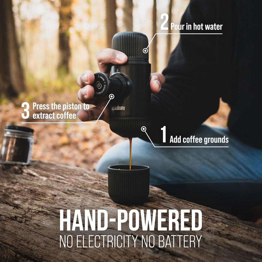 Wacaco Nanopresso Portable Espresso Maker - how it works