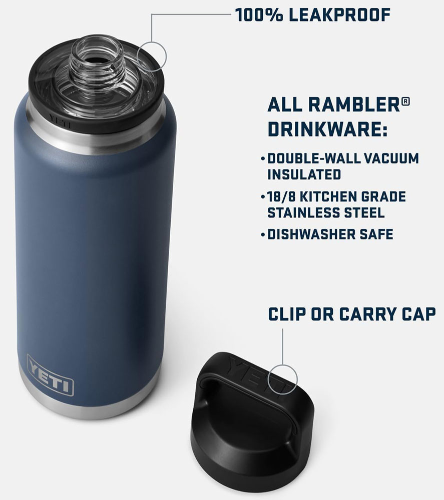 Yeti Rambler 36 oz with Chug Cap - features