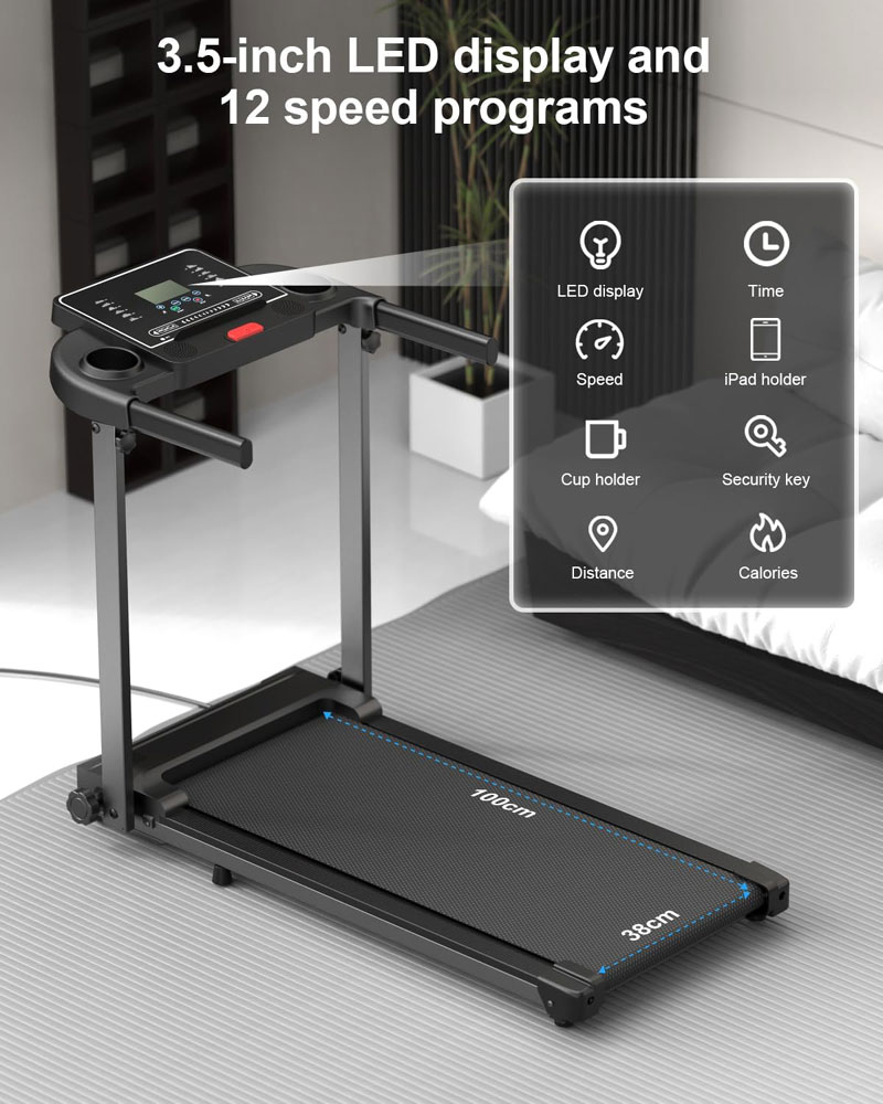 Zeporix LF-X2DC Folding Walking Treadmill - features