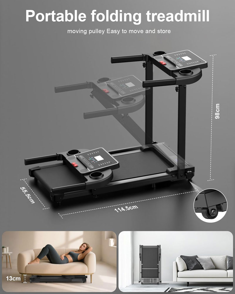 Zeporix LF-X2DC Folding Walking Treadmill - dimensions