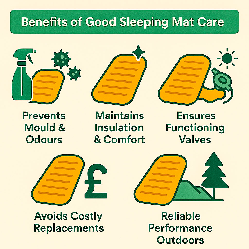 An image depicting the benefits of good sleeping mat care