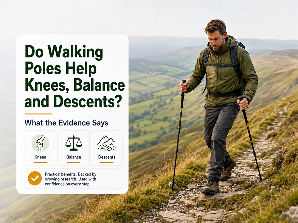 Do walking poles help knees balance descents