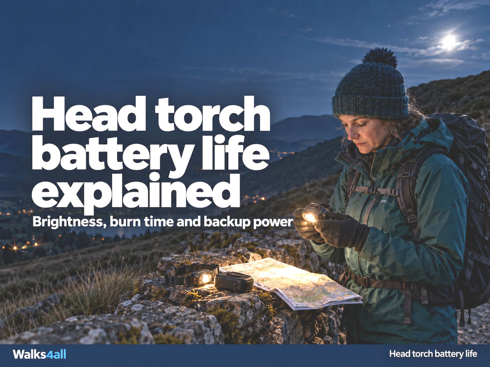 Head torch battery life explained