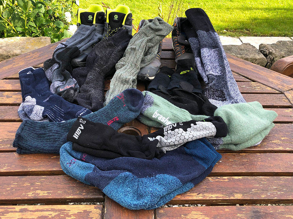 Selection of hiking socks