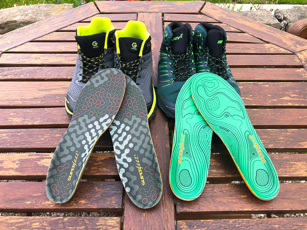 Selection of insoles with boots