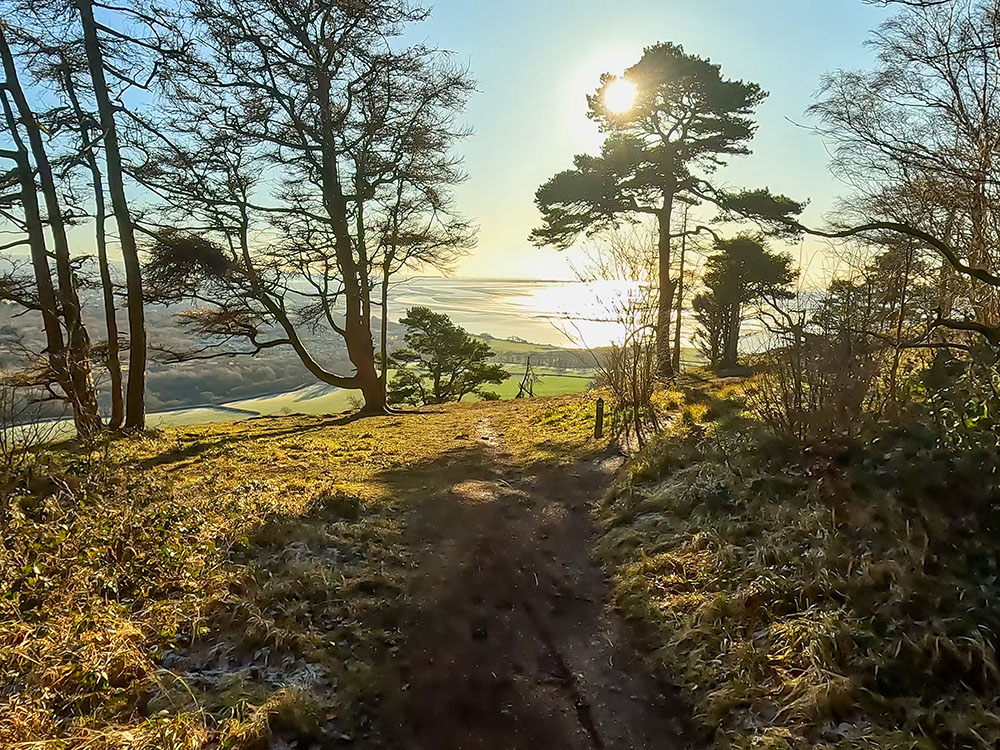 Heading towards the south side of Arnside Knott, looking out towards Morecambe Bay