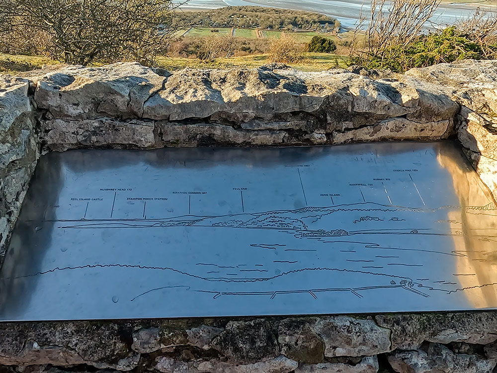 Close-up of the left-hand toposcope on Arnside Knott