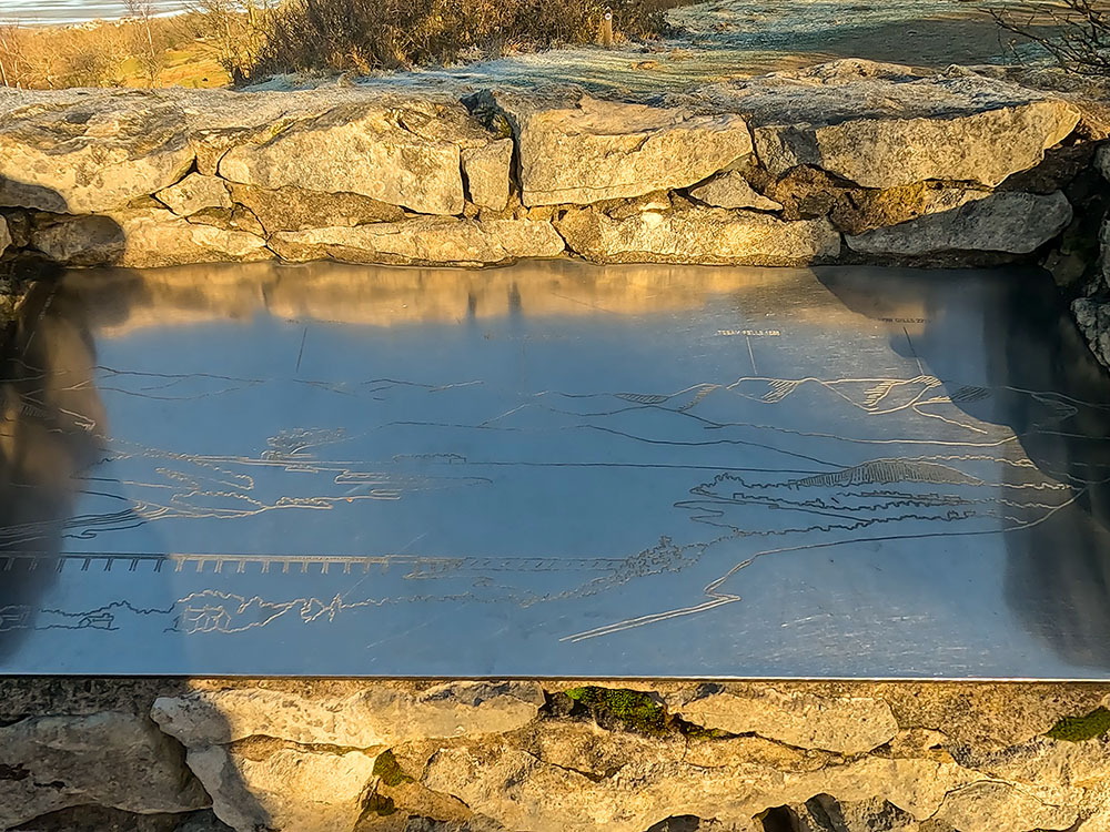 Close-up of the right-hand toposcope on Arnside Knott