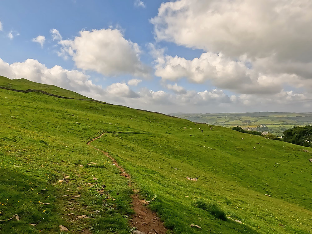 Heading across the field back to Settle