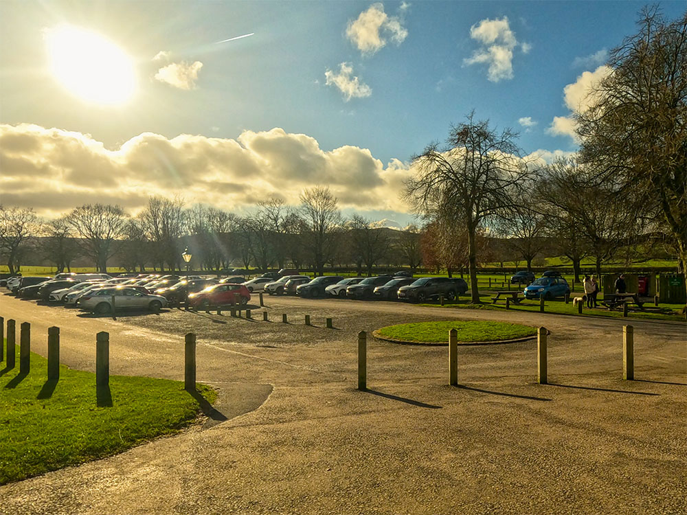 The car park at Bolton Abbey