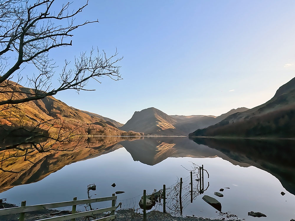 Looking down Buttermere Lake towards Fleetwith Pike