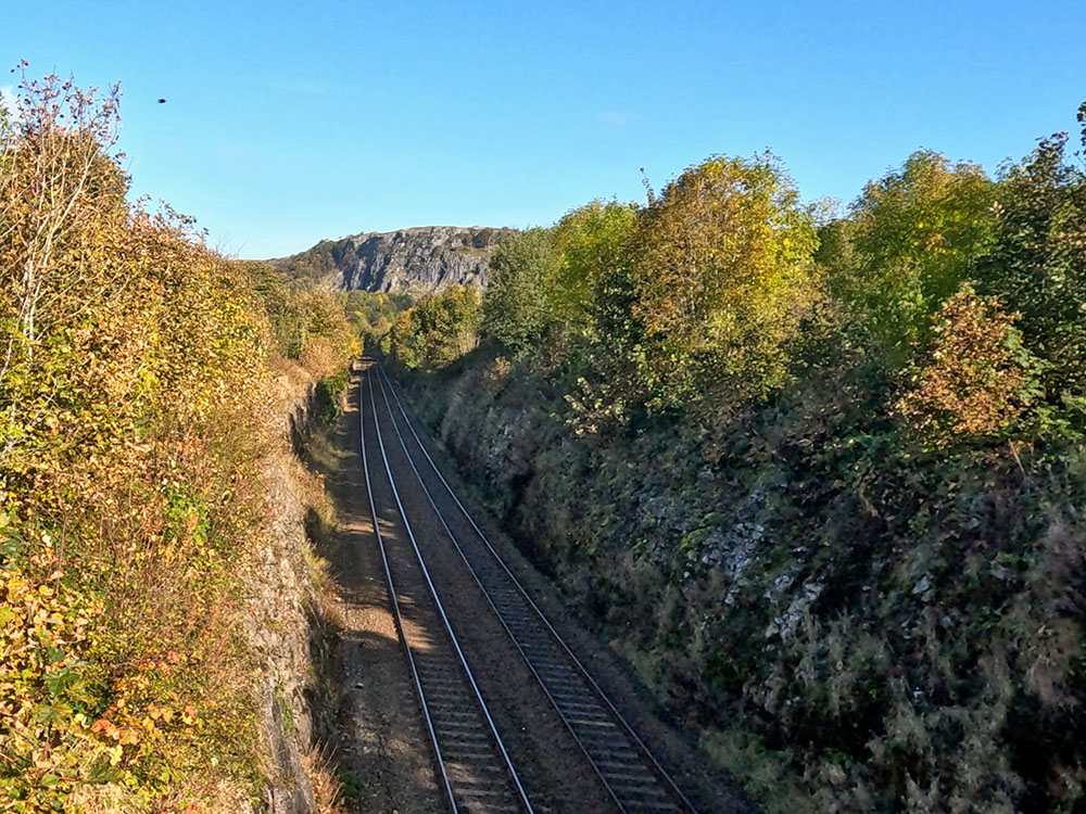 Stainforth Scar over the Settle to Carlisle railway line