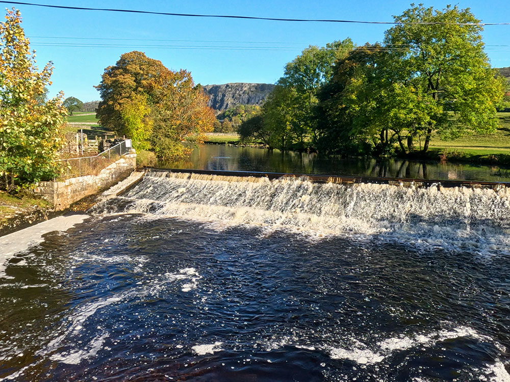 Stainforth Scar over the weir