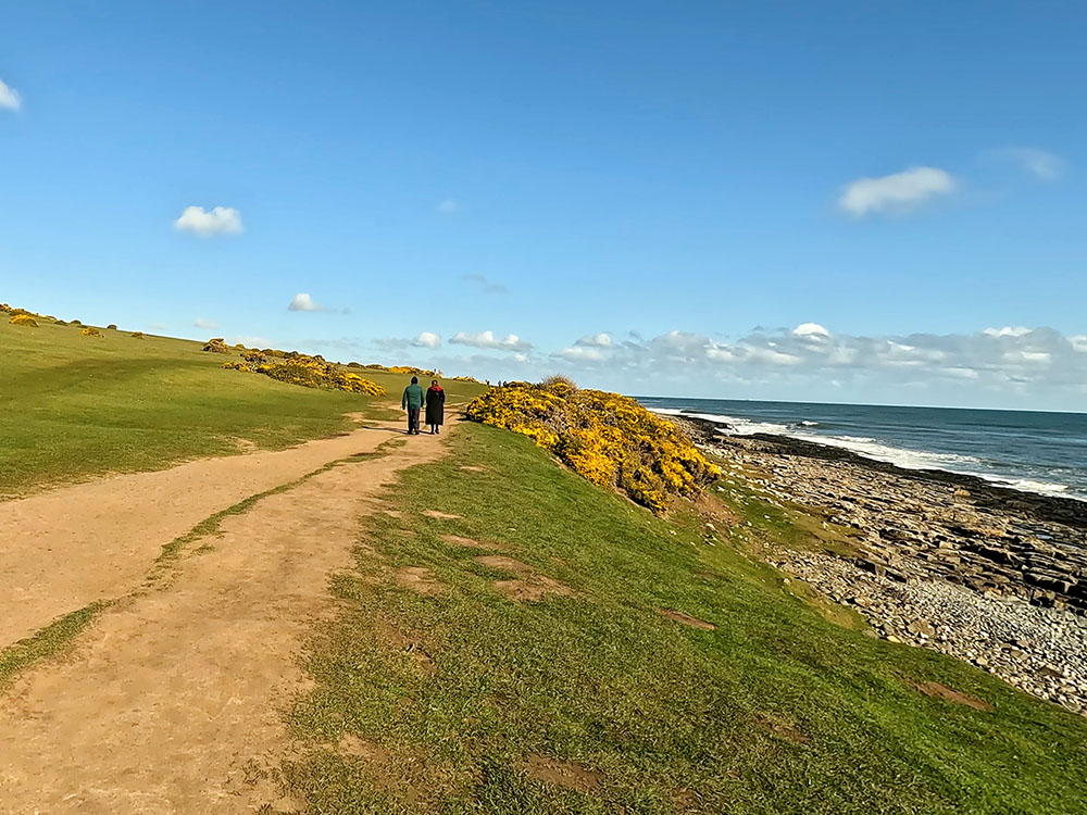 Heading out of Craster along the Northumberland Coast Path