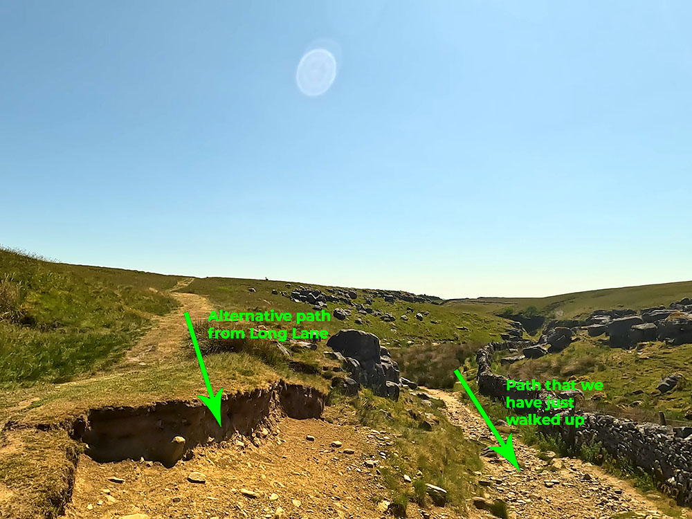 The alternative path from the end of Long Lane coming in to meet our path at the double stile