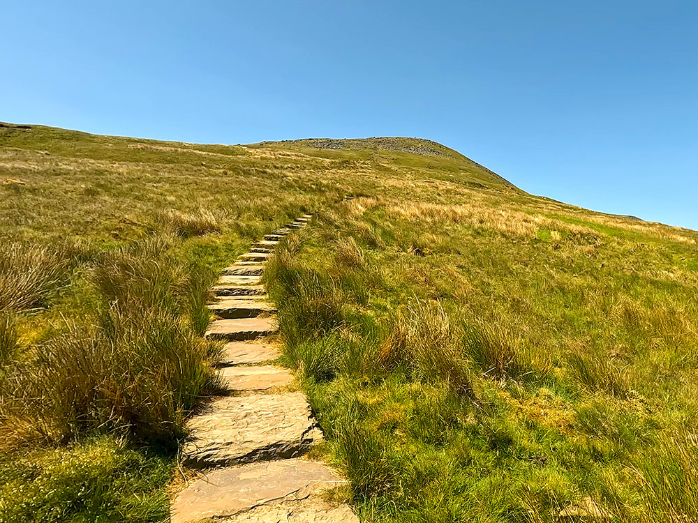 The flagged steps heading up Little Ingleborough