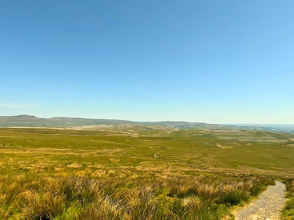 Looking back down the path and towards Pen-y-ghent