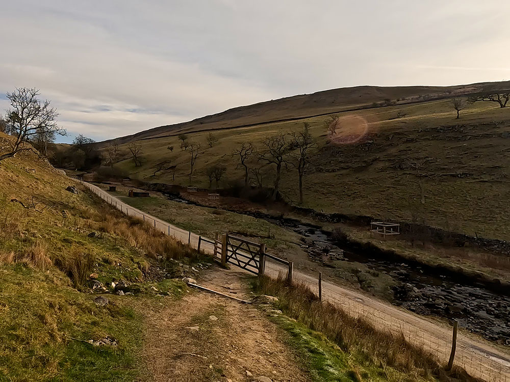 Dropping down on Clapdale Drive near to Ingleborough Cave