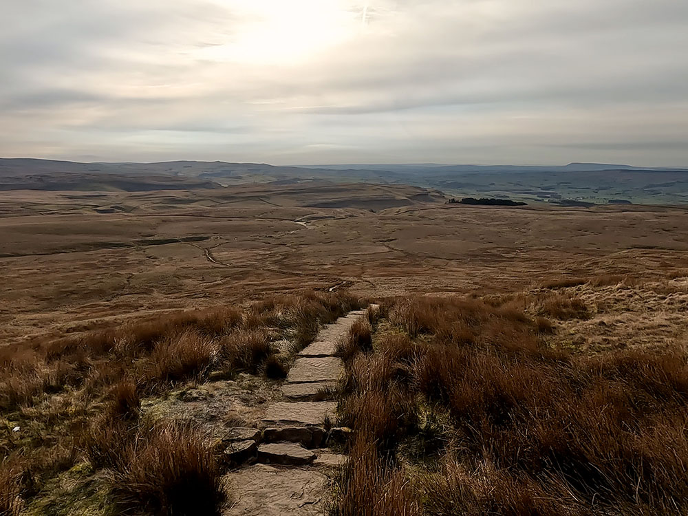 Looking back down the path whilst heading up Little Ingleborough